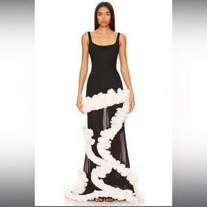 NBD Black and White Wisteria Gown